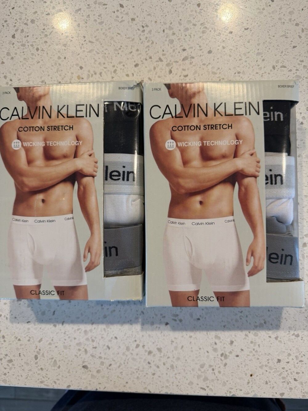 Calvin Klein Stretch Boxer Brief XL Black White Gray Pull On 6 Pairs 2 Packs